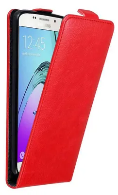 Produktbild von Cadorabo Hülle für Samsung Galaxy A5 2016 Schutz Hülle in Rot Flip Etui Handyhülle Case Cover