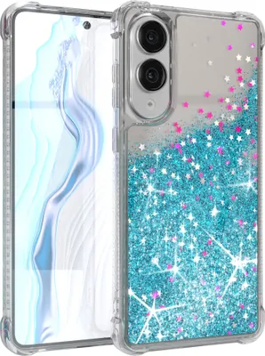 Produktbild von EAZY CASE - Glitzer Hülle kompatibel mit Samsung Galaxy S25 Edge Glitzer Schutzhülle, Soft Case, Backcover Transparent mit Motiv