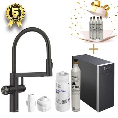 Produktbild von Blanco Set Trinkwasserarmatur Choice Icona Schwarz Matt + Kühl- und Karbonisierungseinheit Choice.All
