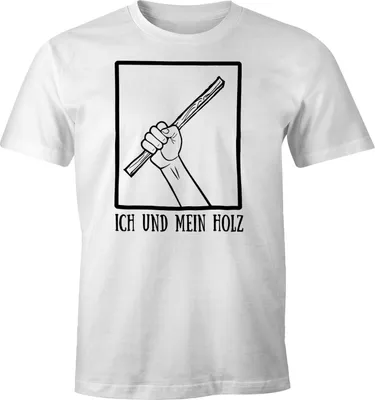 Produktbild von Herren T-Shirt Ich und mein Holz Fun-Shirt Moonworks® weiß M
