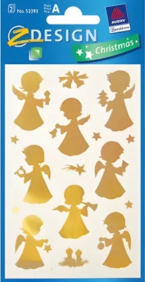 Produktbild von AVERY Zweckform ZDesign Weihnachts Sticker "Goldengel" 2 Blatt à 16 Sticker