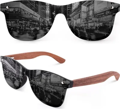 Produktbild von GQUEEN Holz Sonnenbrille Polarisierte Retro UV400 Herren Damen
