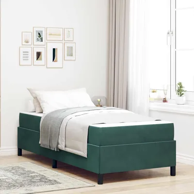 Immagine prodotto di Telaio per letto, colore verde scuro, 90 x 190 cm, rivestito in tessuto