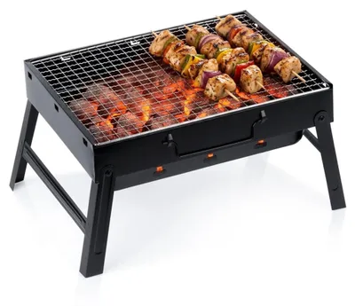 Image de Barbecue portable au charbon de bois, valise pliable 40 x 27,5 x 20 cm