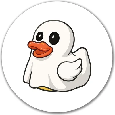 Produktbild von Huuraa Aufkleber Quietscheente Geist Gummiente Halloween 10cm rund Sticker Geschenkidee