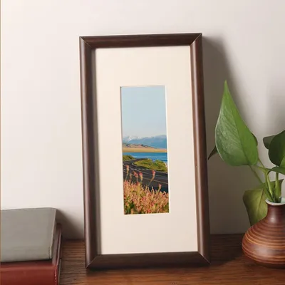 Obrázek produktu pro Rám na obrázek, rozměry 15 x 40 cm, vyrobený z ořechového dřeva, vhodný pro zavěšení na zeď, odolný proti poškrábání