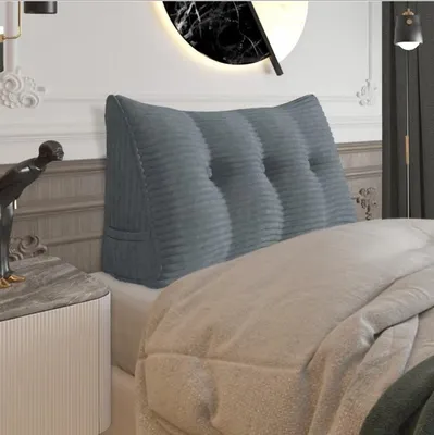 Produktbild von Großes ergonomisches Keilkissen Kopfteilkissen aus Cord, Lesekissen, Keilkissen, Rückenkissen, Ruhekissen, Dekokissen