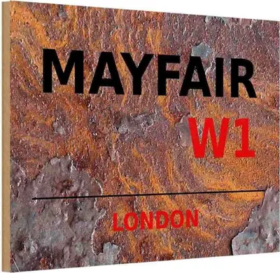 Produktbild von vianmo Holzschild 12x18 cm Mayfair W1