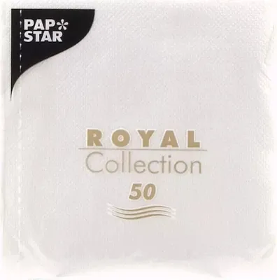 Produktbild von PAPSTAR Cocktail-Servietten "ROYAL Collection" weiß 250 x 250 mm 50 Stück