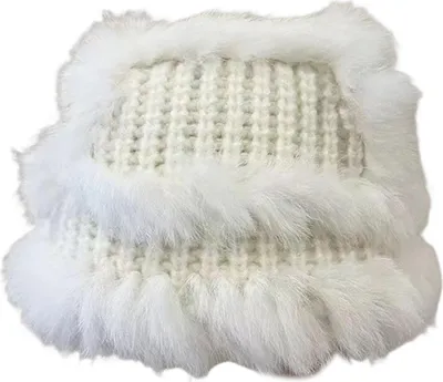 Produktbild von Damen-Fischerhut aus Imitationskaninchenfell, winddicht, warm, weich, gestrickt, für Herbst und Winter