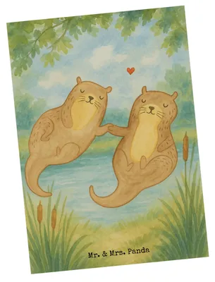Produktbild von Mr. & Mrs. Panda Postkarte Otter Hände halten Design - Weiß - Geschenk, Liebe, Seeotter, Fotokarte, Ansichtskarten, Postkarten, Verliebt, Grußkarte, Ansichtskarte, Paar