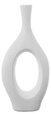 Bodenvasen, Keramik, Weiß, 33 x 15 x 6 cm
