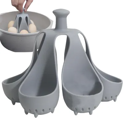 Produktbild von Eierkocher aus Silikon – Eierbecher zum Pochieren von Eiern, hitzebeständig, Eierkocher, Küchenutensil, Eierpochierständer, kocht 6 oder 4 Eier gleichzeitig