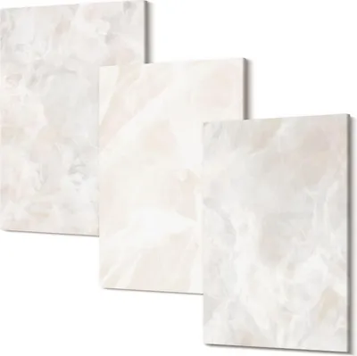 Produktbild von Leinwandbilder – Wandbilder – Leinwandbild – Canvas Bild – Polycanvas – Kunstdruck – – Modern – Aufhängefertig – Mehrteilig – 3-Teilig – 40x60 Cm Pro Bild - Steinpastellstrukturen aus weißem Marmor
