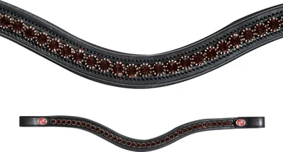 Produktbild von Kieffer Stirnband Flexi Loop Large Crystal brown schwarz/schwarz unterlegt geschwungen, Größe:WB