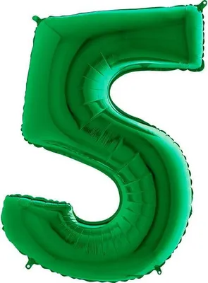 Zdjęcie produktu dla Balon foliowy Cyfra 5 Zielona - 102 cm Grabo