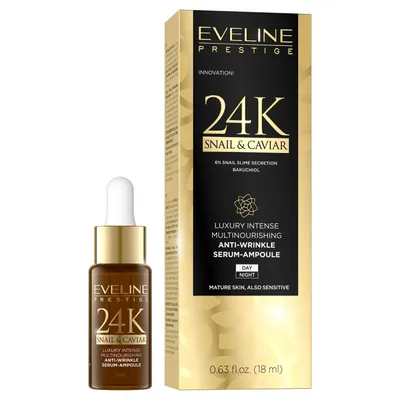 Produktbild von Eveline Cosmetics Prestige 24k Schnecken & Kaviar Serum-Ampullen, 18ml