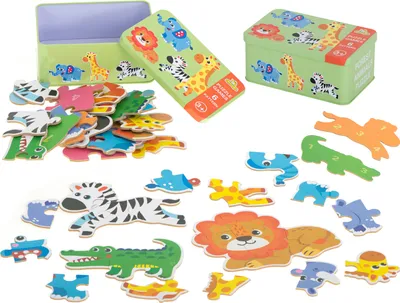 Produktbild von Puzzle v plechovke safari zvieratá 25 puzzle