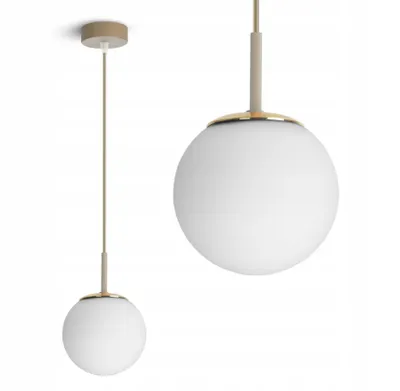 Zdjęcie produktu dla LUXOLAR Lampa wisząca G9 LED 15 W beż ze złotem - lampa sufitowa wisząca styl japandi, soft loft, nowoczesny
