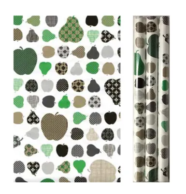 Produktbild von 3er Pack Klebefolie - Möbelfolie Äpfel und Birnen grün - 45 cm x 200 cm