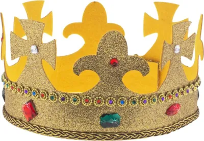 Produktbild von Goldene Glitzer Krone mit Edelsteinen | Königskrone