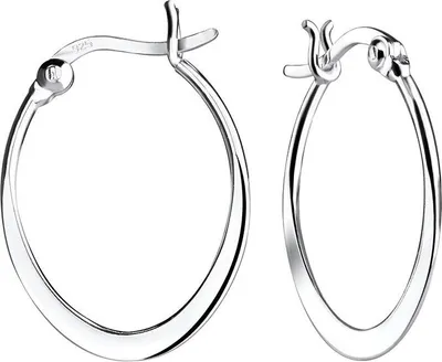 Produktbild von Ovale Creolen Silber 925 Ohrringe mit französischem Verschluss