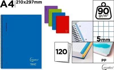 Zdjęcie produktu dla Notatnik A4/120K kołowy kratka MIX
