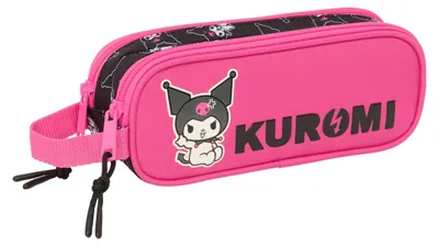 Produktbild von Kuromi Doppelmäppchen Schwarz/Fuchsia 21x6x8 cm für Kinder, Schulmäppchen, M