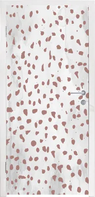 Obrázok produktu pre MuchoWow® Tapety na dvere - Samolepiaca fólia na dvere - Bodky - hnedé - biele - 215x85x0.1cm - Plagát na dvere - Samolepiaca fólia na dvere