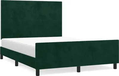 Produktbild von vidaXL Bettgestell ohne Matratze Dunkelgrün 140x200 cm Samt