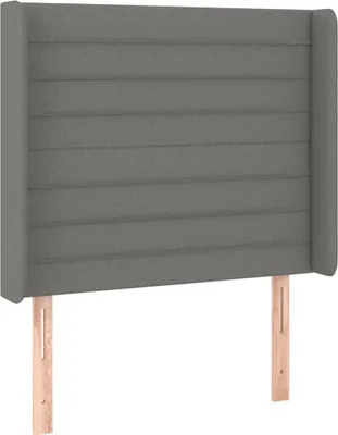 Produktbild von vidaXL Kopfteil mit Ohren Dunkelgrau 93x16x118/128 cm Stoff