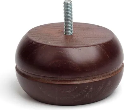 Obrázek produktu pro Nohy Rei 459 kruhové dřevěné tmavě hnědé klasické (Ø 9 x 5 cm)