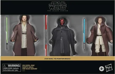 Produktbild von Star Wars Episode I Black Series Actionfiguren 3er-Pack Qui-Gon Jinn, Darth Maul, Obi-Wan Kenobi 15 cm