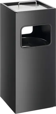 Obrázek produktu pro DURABLE Odpadkový koš kovový 17L ?tvercový s popelníkem, ?erná, 333101