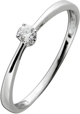 Produktbild von Solitär Ring Weißgold 585 14 Karat Diamant 0.08ct W SI 19
