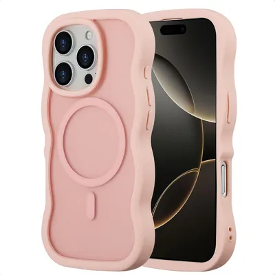 Zdjęcie produktu dla Selencia Wavy Backcover z MagSafe dla Apple iPhone 16 Pro - Soft Pink