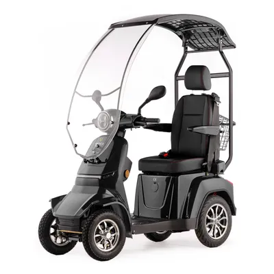 Produktbild von Veleco Gravis Elektromobil - Kapitänssitz - Dach mit Windschutzscheibe - 4-Rad Mobilitätsroller - Komplett montiert - Voll-LED Beleuchtung (Grau)