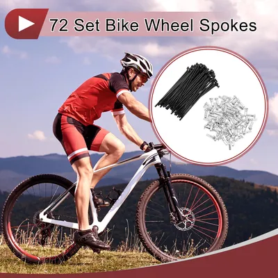 Produktbild von 72 Set 14G Fahrrad Speichen 74mm Fahrrad Speichen C-Stahl Schwarz