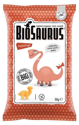 Produktbild von Maischips „Dinosaurier“ mit Ketchup-Geschmack, glutenfrei, , 30 g