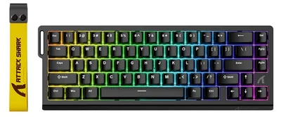 Immagine prodotto di Tastiera da gaming ATTACK SHARK X68 HE, 8000Hz, con risposta rapida, precisione di 0,01mm, tastiera RGB da 60% con interruttori magnetici, cablata, per PC/Mac, nera. Caratteristiche: attivazione regolabile, tecnologia "snap tap"