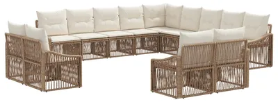 Immagine prodotto di Set divani da giardino 13 pezzi beige in polyrattan