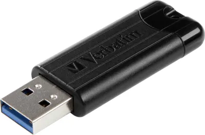 Produktbild von Verbatim USB 3.2 Stick 256GB, PinStripe, schwarz Typ-A, (R) 30MB/s, (W) 10MB/s, Retail-Blister