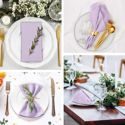 Produktbild von Nachhaltige Stoffservietten - elegant und multifunktional - Set von 6 - Baumwoll-Leinen - 40x40 cm