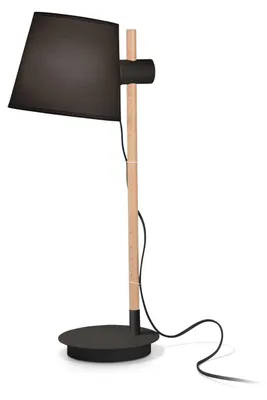 Produktbild von Schreibtischlampen-Büro Industrie-Minimal Axel Wood Schwarz 1 Licht E27