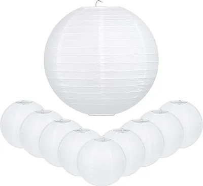 Produktbild von Solidchoice – Set mit 20 weißen Papierlampen für Feiern und Dekoration