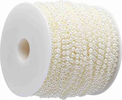 Image de 40m/rouleau 4mm Perles artificielles DIY Ornaments Beads Curtain Wedding/Festival Party Decor Beige