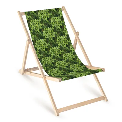 Produktbild von Holz Liegestuhl klappbar „Blätter“ – Gartenstuhl Relaxstuhl Sonnenliege Balkon Terrasse Naturmotiv