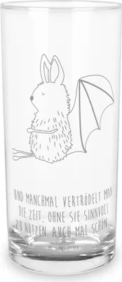Produktbild von Mr. & Mrs. Panda Tumbler Fledermaus Sitzen 400 ml - Transparent - Geschenk, Fledermäuse, Wasserglas, Longdrinkglas, Entspannen, Glas, Lustige Sprüche, Motivation