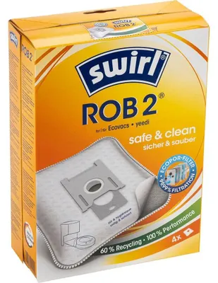 Produktbild von Swirl ROB 2, Staubbeutel, Staubsaugerroboter, Weiß, Box, 230 mm, 165 mm