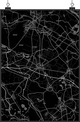 Produktbild von Mr. & Mrs. Panda Bild Goch DIN A3 - Geschenk, Plakat, Stadt, Kunstdruck, drucke, Dorf Karte Landkarte Map Stadtplan, wanddeko, Wandbild